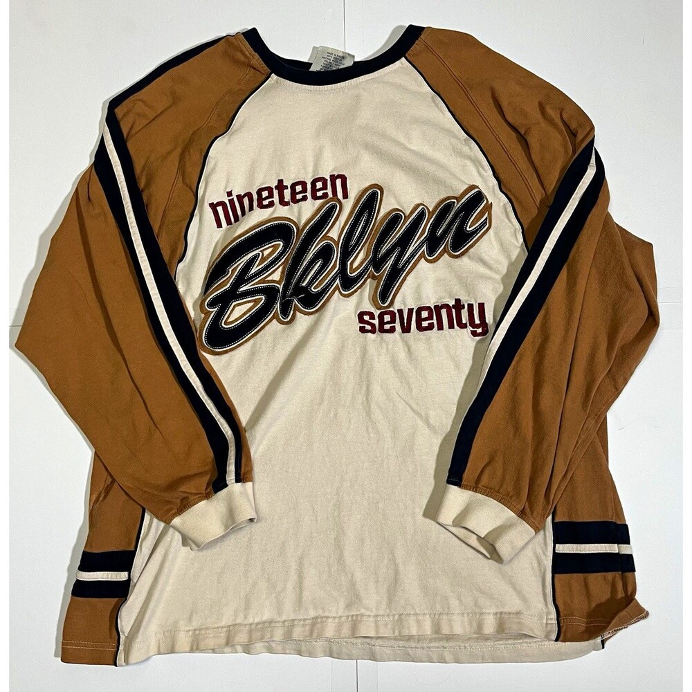 Vintage Brooklyn Xpress Bklyn 1970 Raglan Long Sleeve Shirt L Y2K Streetwear
